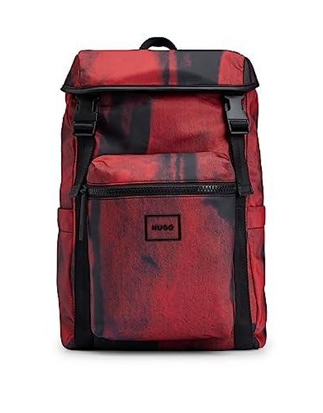 HUGO Mens Hayden Backpack Recycled-material backpack with seasonal pattern Size One Size