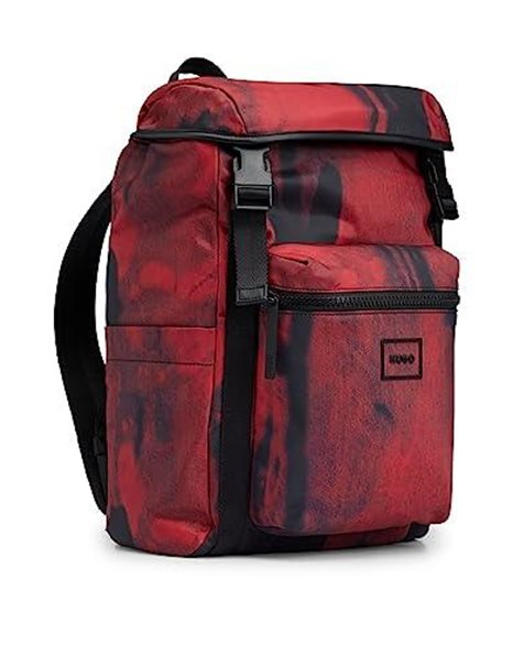 HUGO Mens Hayden Backpack Recycled-material backpack with seasonal pattern Size One Size
