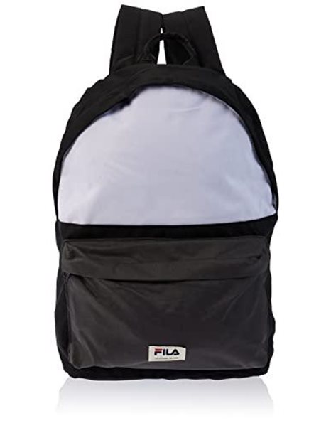 Fila Unisexs Boma Badge Backpack Scool Two-Black-Bright White-Iron Gate One Size, OneSize