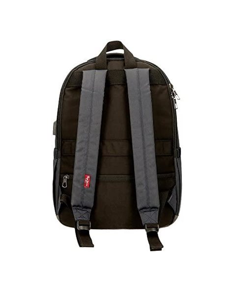 Pepe Jeans Harry Double Compartment Laptop Backpack Adaptable 15.6" Gray 31x44x15 cms Polyester with Synthetic Leather details 20.46L