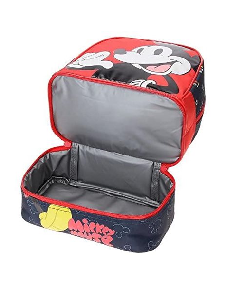 Disney Mickey Mouse Fashion Backpack with Snack Holder, Multicoloured, 23 x 28 x 13 cm, Microfibre, 8.37 L, Multicoloured, Backpack with Snack Holder