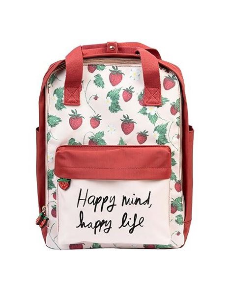 Grupo Erik Ana Marin Backpack | 37 x 33 x 12 cm - 14.6 x 13 x 4.7 inches | School Bag | Rucksack | Backpack For School | Cool Gifts | Strawberry Backpack