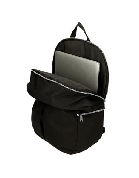 Reebok Arlie Backpack Double Compartment Black 33x46x16cm Polyester 26.93L, Black/White, One Size, Double Backpack Compartment