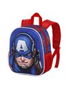 Captain America First-Mask Backpack, Blue, 9.5 x 24 x 27 cm, Capacity 6 L