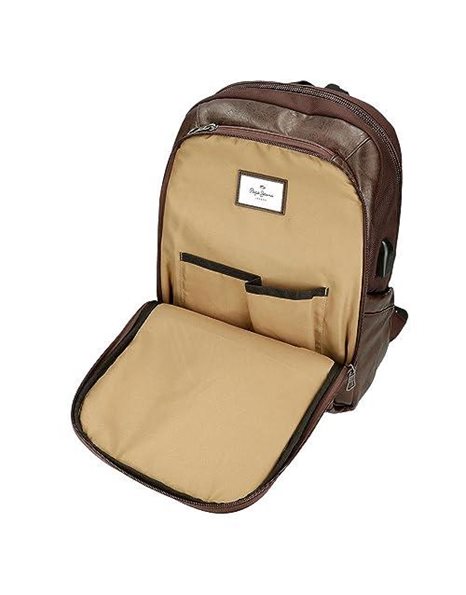 Pepe Jeans Horley Luggage- Mens Messenger Bag, brown, One Size, Adjustable Double Compartment Backpack