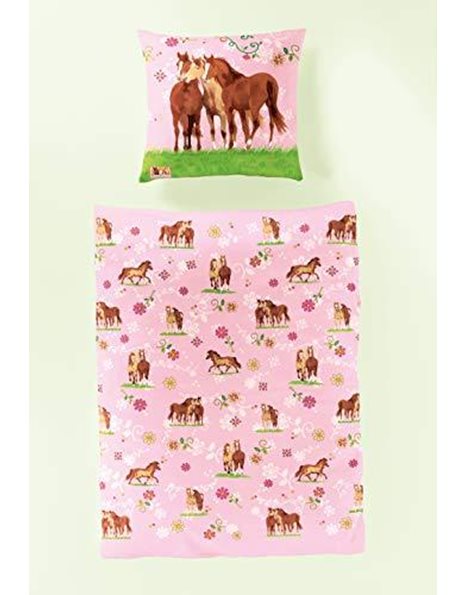 Bierbaum Wohnen 2217 _ 01 Renforce Childrens Licensed Bed Linen 135 x 200 cm Pink