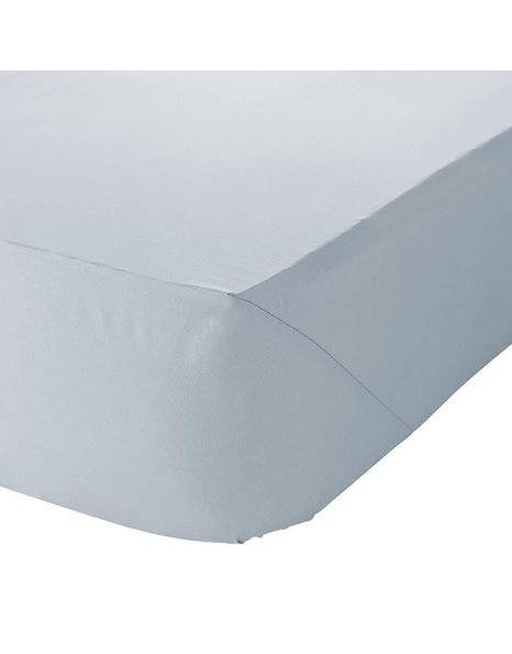 Catherine Lansfield Easy Iron Percale Combed Single Fitted Sheet Duck Egg Blue