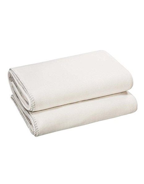 Zoeppritz "soft-fleece" blanket, 65% Polyester / 35% Viscose, off-white, 160x200 cm
