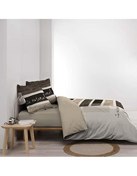 Douceur DInterieur So Natural - Set with duvet cover and 2 pillowcases, cotton, print, 240 X 220 cm