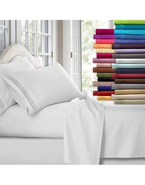 Clara Clark King Sheets Set, Deep Pocket Bed Sheets for King Size Bed - 4 Piece King Size Sheets, Extra Soft Bedding Sheets & Pillowcases, Charcoal Gray Sheets King