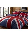 Rock N Roll Funky Union Jack British Uk Blue Red White Single Duvet Cover Bedding Bed Set,1 pack, Blue
