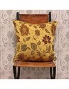 Riva Paoletti Zurich Cushion Cover - Gold Yellow - Decorative Floral Jacquard Design - Piped Edges - Reversible - 100% Polyester - 55 x 55cm (22" x 22" inches) - Designed in the UK