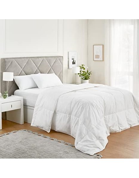 Pikolin Home, duvet upholstery 92% Goose Down Filling Duvet/Quilt Cover 100% Cotton Percale, 250g/m2., white, Lit 100-155 x 220 cm
