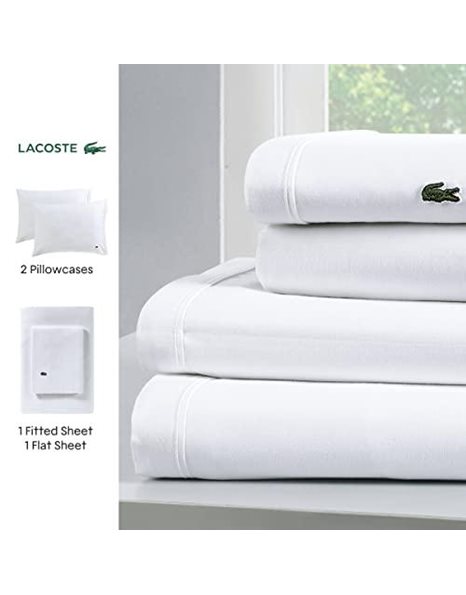 Lacoste Percale Solid Sheet, Chili Pepper, King