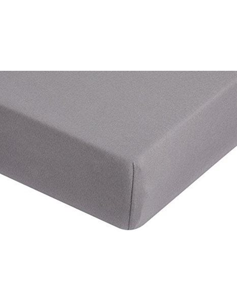 fleuresse Jersey fitted sheet, 90 x 200-100 x 200 cm, stone grey, Cotton