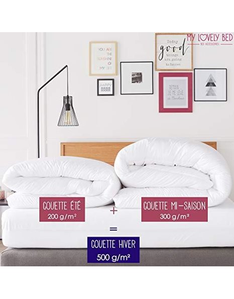 My Lovely Bed - Duvet - 4 Seasons - 200 x 200 cm - (200 g/m² and 300 g/m² = 500 g/m²) - Summer - Winter - Breathable