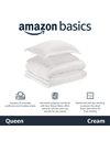 Amazon Basics Ultra-Soft 3 Piece Micromink Sherpa Comforter Bed Set, Queen, Cream, Solid
