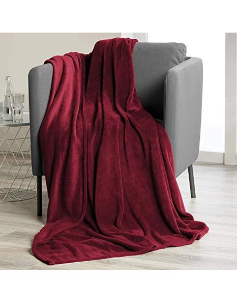 CelinaTex Fluffy Blanket 150 x 200 cm Bordeaux Blanket Sofa Blanket Soft Microfibre Fleece Oeko-TEX TV Blanket