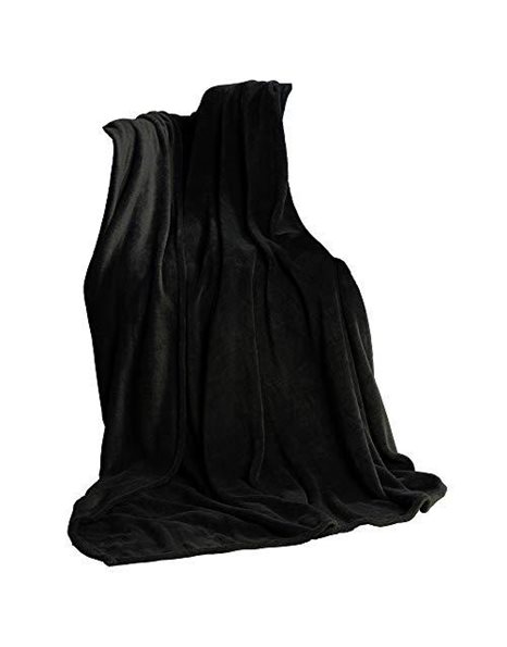 CelinaTex Fluffy Blanket 150 x 200 cm Black Sofa Blanket Soft Microfibre Fleece Oeko-TEX TV Blanket