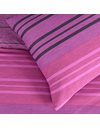 Sleepdown Duvet Cover Set - Textured Stripe - Reversible Quilt Cover Easy Care Bed Linen Soft Cosy Bedding Sets with Pillowcases - Purple - Super King (260 cm x 220 cm)