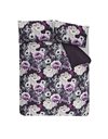 Sleepdown Duvet Cover Set - Purple - Inky Floral – Plain Reversible Quilt Cover Easy Care Bed Linen Soft Cosy Bedding Sets with Pillowcase - Single (135cm x 220cm)