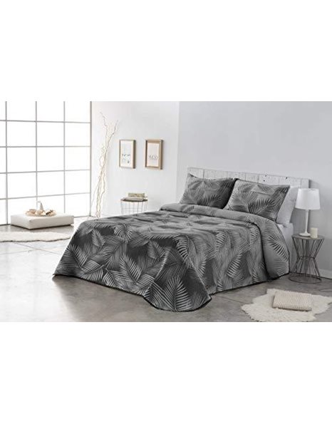 VIALMAN Lightweight Bedspread Sofia 30 Double Bed | Quilt Coverlet Colour Charcoal | Quilt size 230 x 270 cm, Bedspread Bed & Sofa Throw Charcoal