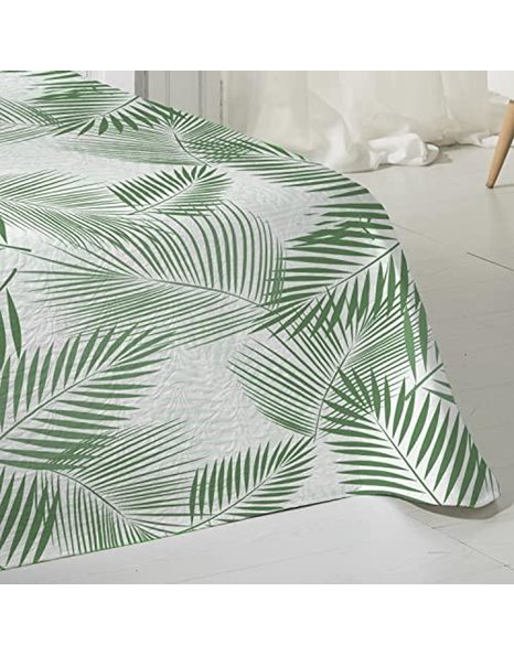 VIALMAN Lightweight Bedspread Sofia 30 Single Bed | Quilt Coverlet Colour Green | Quilt size 180 x 270 cm, Bedspread Bed & Sofa Throw Green