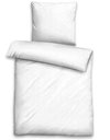 biberna 0676066 Bed Linen Set with Pillowcase GOTS Jacqaurd Satin 1 x 135 x 200 cm and 1 x 80 x 80 cm White