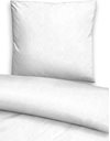 biberna 0676066 Jacquard Satin Bed Linen Set with Pillowcase 1x 155 x 220 cm and 1x 80 x 80 cm White