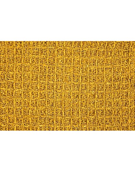 Emma Barclay Honeycomb - Recycled Cotton Plain Waffle Textured Chair Sofa Setee Throw Over Blanket in Ochre Yellow - 70x100 (178x254cm)