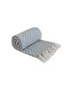 Emma Barclay Casablanca - Scandi Woven Recycled Cotton Chair Sofa Setee Bed Throw Over Blanket in Silver - 50x60 (127x152cm)