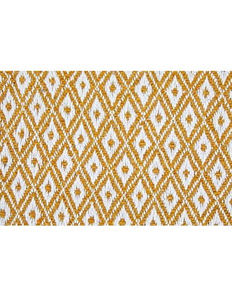 Emma Barclay Casablanca - Scandi Woven Recycled Cotton Chair Sofa Setee Bed Throw Over Blanket in Ochre - 50x60 (127x152cm)