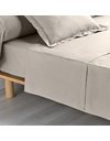 DOUCEUR DINTERIEUR Percale Flat Sheet for Double Bed, 240 x 300 cm, Plain Percaline Linen + Bourdon