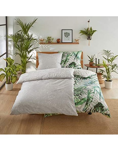 Kleine Wolke Loria Bed Linen Cotton Green 155 x 220 + 80 x 80 cm