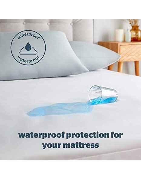 Silentnight New Waterproof Mattress Protector - Luxury Super Soft Pad Protect Your Bed Against Spillages - Hypoallergenic Machine Washable Protectors, White
