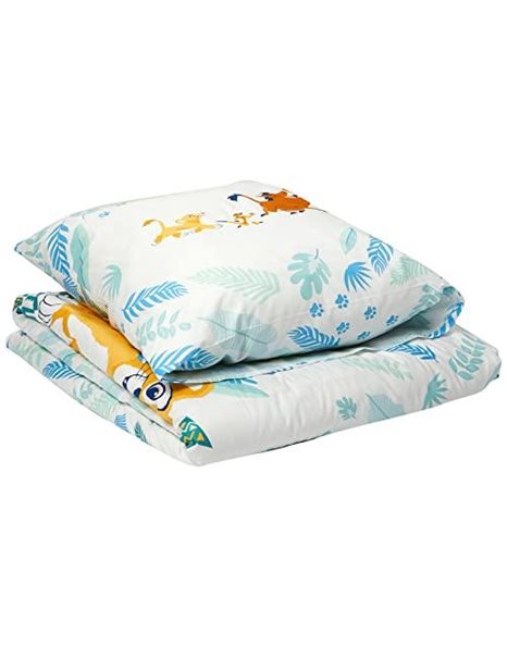 King Lion Bedding Set Duvet Cover 140 x 200 cm + Pillowcase 63 x 63 cm 100% Cotton Jungle