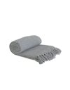 Emma Barclay Honeycomb - Recycled Cotton Plain Waffle Textured Chair Sofa Setee Throw Over Blanket in Silver Grey - 50x60 (127x152cm)