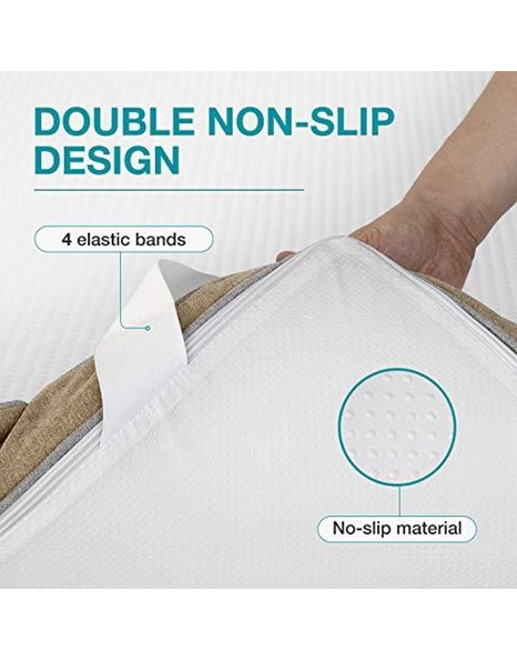 BedStory 7.6 cm gel foam memory topper, mattress topper, hardness degree H2 + H3, 2-in-1 cold foam, mattress topper orthopaedic for mattresses, box spring bed, sofa bed, with removable (180 x 200 cm)