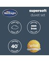 Silentnight Supersoft Collection White Grey Duvet Cover Set. Super Soft and Snuggly Easy Care Duvet Cover Quilt Bedding Set - Single (135cm x 200cm) + 1 Matching Pillowcase