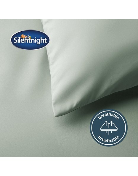 Silentnight Supersoft Collection Sage Duvet Cover Set. Supersoft Snuggly Easy Care Duvet Cover Quilt Bedding Set - Double (200cm x 200cm) + 2 Matching Pillowcase