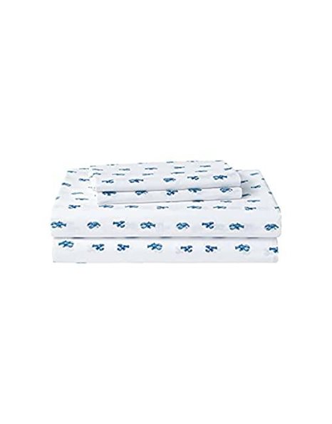 Nautica - Full Size Sheet Sets, Cotton Percale Bedding, Crisp & Cool, Coastal Home Decor (Cloyster Blue, Full)