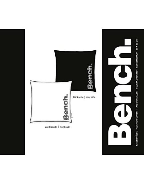 Bench Pillowcase, Polyester, White/Black, 50 x 50 cm