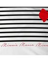 CTI Disney Home Minnie Stripes 100% Cotton Printed Bedding Set, 140 x 200 cm + 63 x 63 cm, White/Red