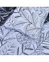 Sleepdown Tropical Palm Tree Floral Mono White Black Reversible Soft Easy Care Duvet Cover Quilt Bedding Set with Pillowcases - Super King (260cm x 220cm)