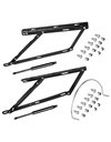 Emuca - Set of lifting mechanisms for canape beds, Front system 135 cm (13,77 inch), Black painted, Steel