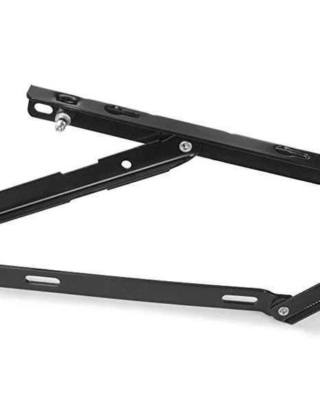 Emuca - Set of lifting mechanisms for canape beds, Front system 135 cm (13,77 inch), Black painted, Steel