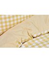 Sleepdown Gingham Check Mustard Plain Reverse Soft Easy Care Duvet Cover Quilt Bedding Set with Pillowcases - Single (135cm x 200cm)