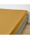 Duquennoy & Lepers - Fitted Sheet 30 cm - Percale 80 Thread Count - 180 x 200 cm, Mustard Yellow