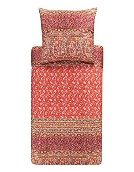 Bassetti Imperia R1 9323469 Bed Linen Set Cotton Mako Satin in Red 2-Piece with Zip Closure 135 x 200 cm / 80 x 80 cm