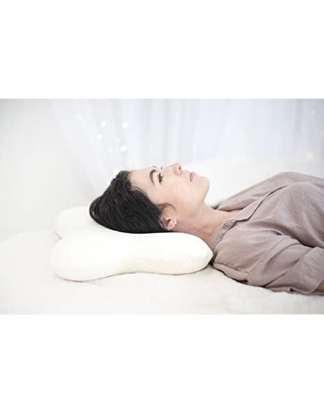 Lifenaxx Ergonomic Butterfly Cushion LX-036 - Comfortable Memory Foam Pillow Relieves the Hips and Spine - Ideal for Back and Side Sleepers, White